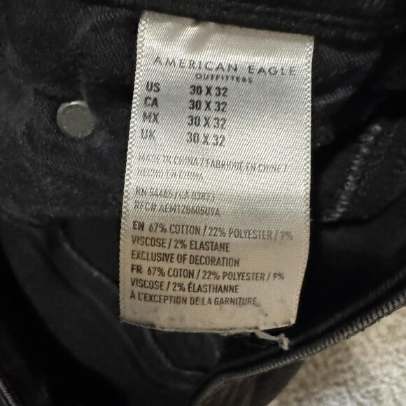 American Eagle Jeans Mens 30x32 Black Next Level Flex Slim Denim Pants - Picture 6 of 11